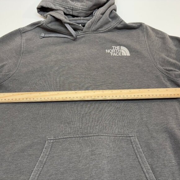 The North Face Box Logo Hoodie Distressed Faded Gray Men's M - Picture 7 of 11